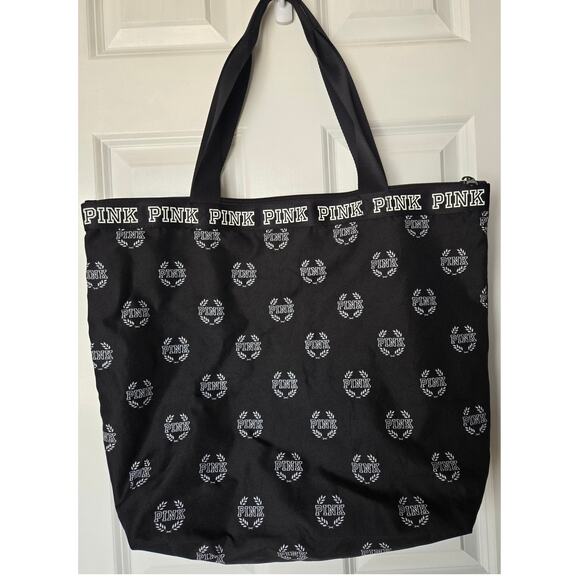 Victoria Secret Black and White "PINK" Tote Full Zip - Picture 2 of 2